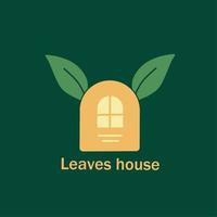 Vector illustration of unique leaf and house design house. good to apply in any company.