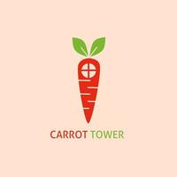 red carrot tower building, unique design, simple. carrot tower. vector