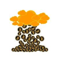 Ilustración de stock de vector de bitcoin. concepto de moneda electrónica ilustración vectorial. icono de bitcoin. imagen de criptomoneda. vector de oro bitcoin. dinero virtual