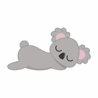 Cute baby Koala is sleeping. Vector character for a children's book.