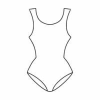 Women's swimsuit drawn with a contour line. Drawing of a body by hand. Underwear for women. vector