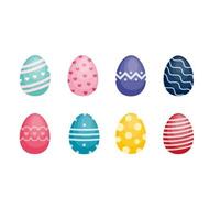 Set with bright Easter eggs. Vector illustration for Easter. Colorful egg isolated on a white background.