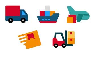 Flat vector illustration of cargo and shipping. Suitable for design element of logistic transportation, air freight, and delivery service. Shipment company transportation.