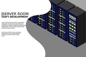 Isometric server equipment vector