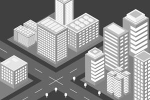 Isometric Future City. Real estate and construction industry concept vector