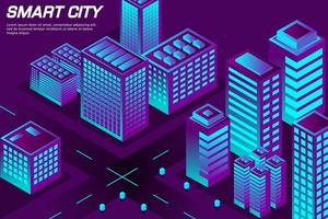 Isometric Future City. Real estate and construction industry concept vector