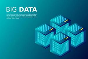 mainframe, servidor alimentado, concepto de alta tecnología, centro de datos, almacenamiento de datos en la nube vector