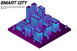 Isometric Future City. Real estate and construction industry concept vector