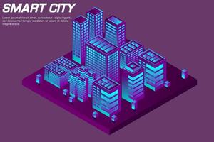 Isometric Future City. Real estate and construction industry concept vector
