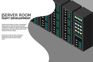 Isometric server equipment vector