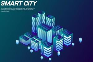 Isometric Future City. Real estate and construction industry concept vector