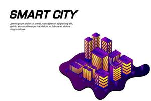 ciudad futura isométrica. concepto de la industria inmobiliaria y de la construcción vector