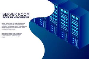 Isometric server equipment vector