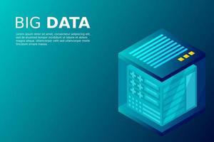 mainframe, servidor alimentado, concepto de alta tecnología, centro de datos, almacenamiento de datos en la nube vector