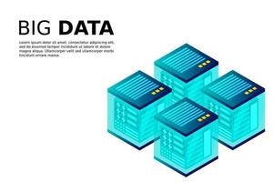 mainframe, servidor alimentado, concepto de alta tecnología, centro de datos, almacenamiento de datos en la nube vector