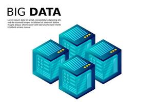 mainframe, servidor alimentado, concepto de alta tecnología, centro de datos, almacenamiento de datos en la nube vector