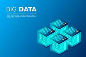 mainframe, servidor alimentado, concepto de alta tecnología, centro de datos, almacenamiento de datos en la nube vector