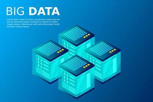 mainframe, servidor alimentado, concepto de alta tecnología, centro de datos, almacenamiento de datos en la nube vector