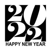 Happy New Year 2022 text design. for Brochure design template, card, banner. Vector illustration. Isolated on white background.