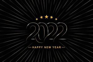 2022 Happy New Year elegant design - vector illustration of golden 2022 logo numbers on black background - perfect typography for 2022 save the date luxury designs and new year celebration.