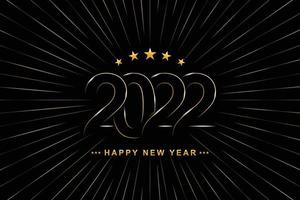 2022 feliz año nuevo elegante diseño - ilustración vectorial de oro 2022 números de logotipo sobre fondo negro - tipografía perfecta para 2022 guardar los diseños de lujo de fecha y celebración de año nuevo. vector