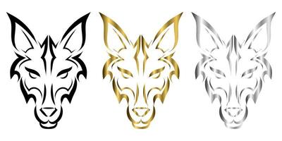 Line art of wolf head. Good use for symbol, mascot, icon, avatar, tattoo, T Shirt design, logo or any design you want. vector