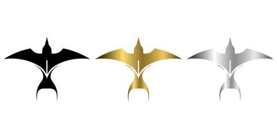 Vector illustration on a white background of a Flying Swallow. Suitable for making logo.