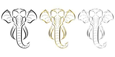 line art of the front of the elephant's head. Good use for symbol, mascot, icon, avatar, tattoo, T Shirt design, logo or any design you want.
