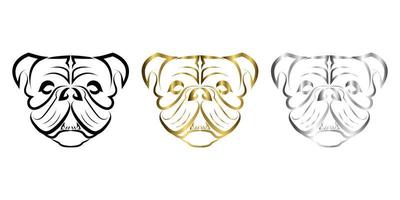 line art of bulldog or pug dog head. Good use for symbol, mascot, icon, avatar, tattoo, T Shirt design, logo or any design you want. vector