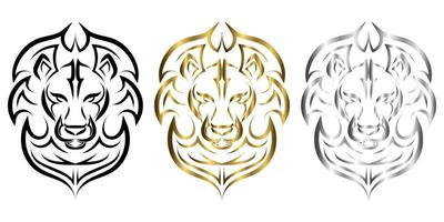 arte lineal del frente de la cabeza del león. es signo del zodíaco leo. Buen uso de símbolo, mascota, icono, avatar, tatuaje, diseño de camiseta, logotipo o cualquier diseño que desee. vector