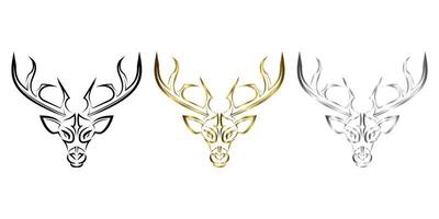 line art of deer head. Good use for symbol, mascot, icon, avatar, tattoo, T Shirt design, logo or any design you want. vector