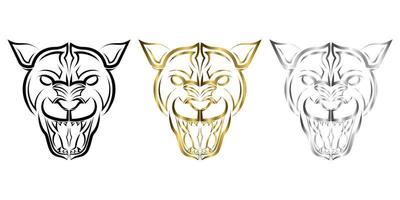 line art of cougar head. Good use for symbol, mascot, icon, avatar, tattoo, T Shirt design, logo or any design you want. vector