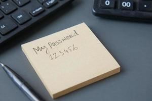 writing password on a sticky note photo