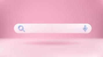 minimalistic 3d search bar with pink background vector