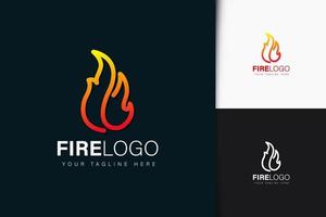 Fire logo design with gradient vector