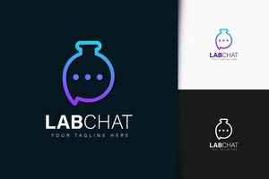 diseño de logotipo de chat de laboratorio con degradado vector