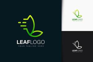 Leaf logo design with gradient vector