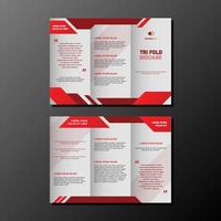 Gradient red tri fold brochure template vector