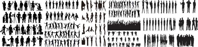 people silhouette black vector