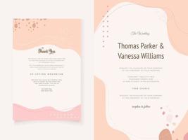 Wedding Invitation Template with Memphis Style vector