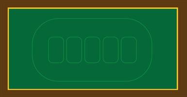 Poker table vector illustration. Isolated Poker or Black-Jack table with green carpet. Realistic casino online poker table element. Gambling room concept. Design vector illustration
