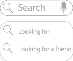 Search bar vector template neumorphism design on white background. Search here field mockup. Browse web element. Button isolated symbol illustration. Ui view.