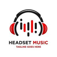 music headset logo vector