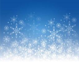 Fondo azul de invierno con copos de nieve cayendo. nieve de vuelta para feliz navidad y próspero año nuevo para banner, tarjeta, postal, evento, invitación y más de diseño. elegante ilustración vectorial geométrica vector
