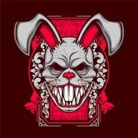 scary rabbit mask illustration vector