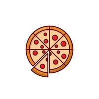 Pizza cartoon style icon illustration vector