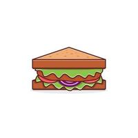 ilustración de icono de estilo de dibujos animados de sándwich vector