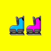 ilustración de icono de estilo de dibujos animados de bota de hockey vector