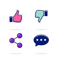 ilustración de conjunto de icono de elemento de redes sociales vector