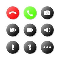 ilustración de conjunto de icono de llamada telefónica vector
